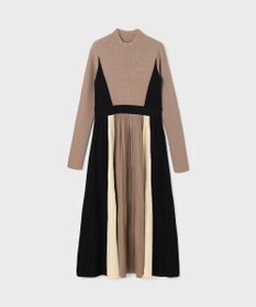 GRACE CONTINENTAL バイカラーフレアニットワンピース