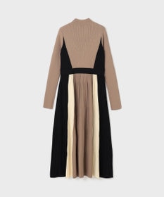 GRACE CONTINENTAL バイカラーフレアニットワンピース