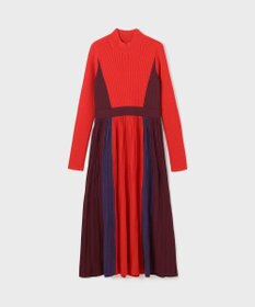 GRACE CONTINENTAL バイカラーフレアニットワンピース