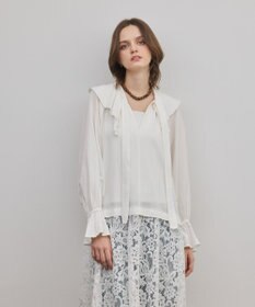 GRACE CONTINENTAL レースコンビフリルカフタンワンピース