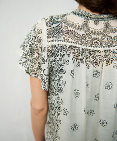 GRACE CONTINENTAL バンダナフレアスリーブブラウス