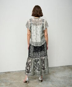 GRACE CONTINENTAL バンダナフレアスリーブブラウス