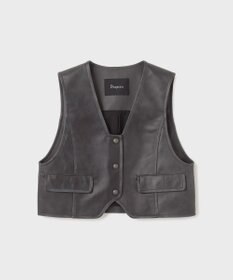 GRACE CONTINENTAL レザーショートジレジャケット