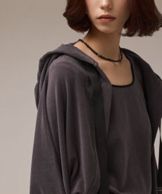 GRACE CONTINENTAL ルーズパーカーsetトップ チャコール