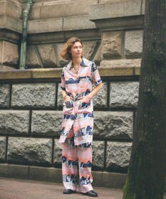 GRACE CONTINENTAL マリンプリントイージーパンツ