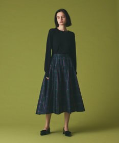 GRACE CONTINENTAL シルクブラックウォッチスカート