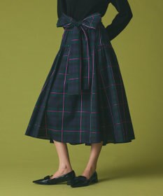 GRACE CONTINENTAL シルクブラックウォッチスカート