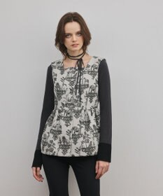 GRACE CONTINENTAL アニマルジャガードペプラムベスト キナリ