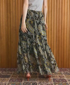 GRACE CONTINENTAL ラメストライププリントスカート