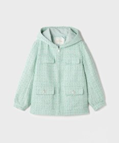 GRACE CONTINENTAL ツイードフーディーコート