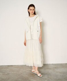 GRACE CONTINENTAL フードノースリーブ トップ ホワイト