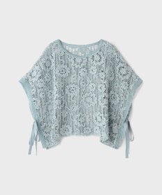 GRACE CONTINENTAL メッシュエンブロイダリーポンチョトップ