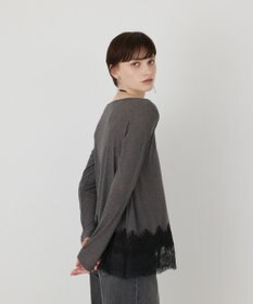 GRACE CONTINENTAL レースヘムテレコカットトップ