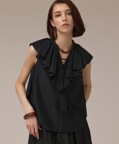 GRACE CONTINENTAL コットンシルクカフタントップ ブラック