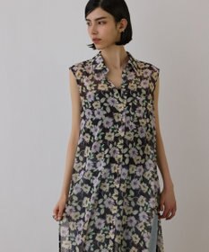 GRACE CONTINENTAL フラワーロングシャツ