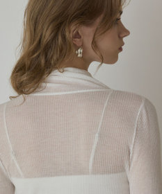 GRACE CONTINENTAL シアーリブニットトップ