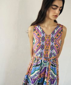 GRACE CONTINENTAL パネルプリントティアードワンピース