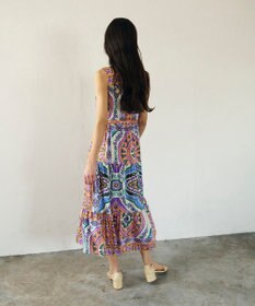 GRACE CONTINENTAL パネルプリントティアードワンピース