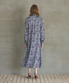 GRACE CONTINENTAL チェックプリントボウ付ワンピース