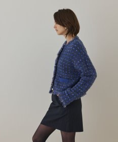 GRACE CONTINENTAL ツイードニットショートカーディガン