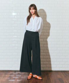 GRACE CONTINENTAL リネンタッチタックパンツ