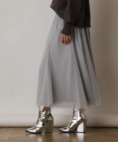 ✧新品✧ UNTITLED ラメチュールスカート　グレー ラメチュールスカート / GRACE CONTINENTAL | GRACE CONTINENTAL