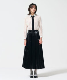 GRACE CONTINENTAL フリンジレースタイ付ブラウス