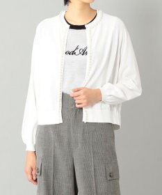 パール付ショートカーディガン, ホワイト, 36