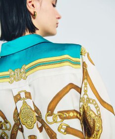 GRACE CONTINENTAL スカーフプリントシャツドレス