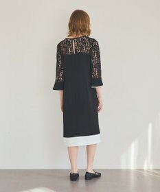 GRACE CONTINENTAL レースコンビバイカラーワンピース