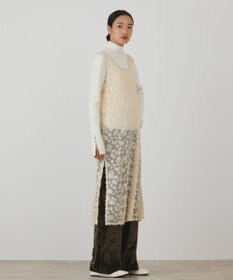 GRACE CONTINENTAL スパン刺繍メッシュワンピース