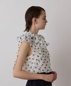GRACE CONTINENTAL ドットオパールボウタイノースリーブ