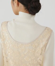 GRACE CONTINENTAL スパン刺繍メッシュワンピース