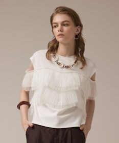 GRACE CONTINENTAL プリーツチュールカットトップ