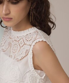 GRACE CONTINENTAL サークルレースノースリーブトップ