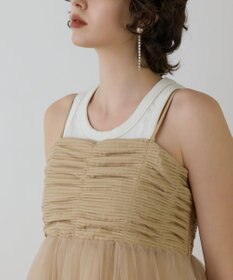 GRACE CONTINENTAL タフタチュールキャミ