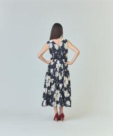 GRACE CONTINENTAL バイカラーボタニカルドレス