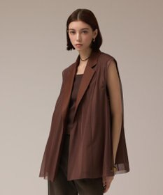 GRACE CONTINENTAL チュールオーバーベスト ブラウン