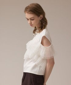 GRACE CONTINENTAL プリーツチュールカットトップ