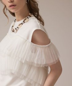 GRACE CONTINENTAL プリーツチュールカットトップ