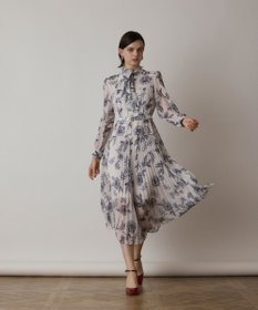 GRACE CONTINENTAL フラワープリントプリーツワンピース