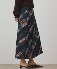 GRACE CONTINENTAL チェックプリントドレープスカート