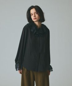 GRACE CONTINENTAL フェザーチュールカラーブラウス