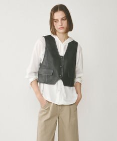 GRACE CONTINENTAL レザーショートジレジャケット