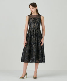 GRACE CONTINENTAL スパンコールエンブロイダリードレス