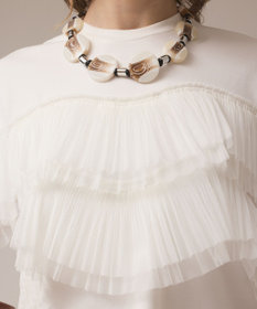 GRACE CONTINENTAL プリーツチュールカットトップ