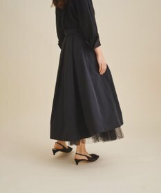 GRACE CONTINENTAL ブラックタフタオーバースカート