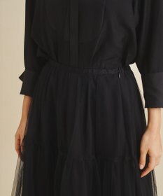 GRACE CONTINENTAL ブラックタフタオーバースカート