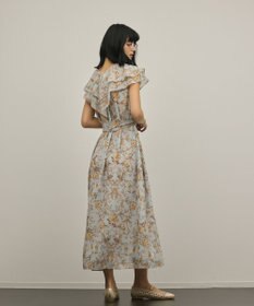 GRACE CONTINENTAL サラサプリントフリルカラーワンピース