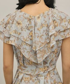 GRACE CONTINENTAL サラサプリントフリルカラーワンピース